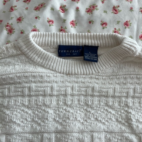 vintage white patterned grandpa sweater - Picture 2 of 4